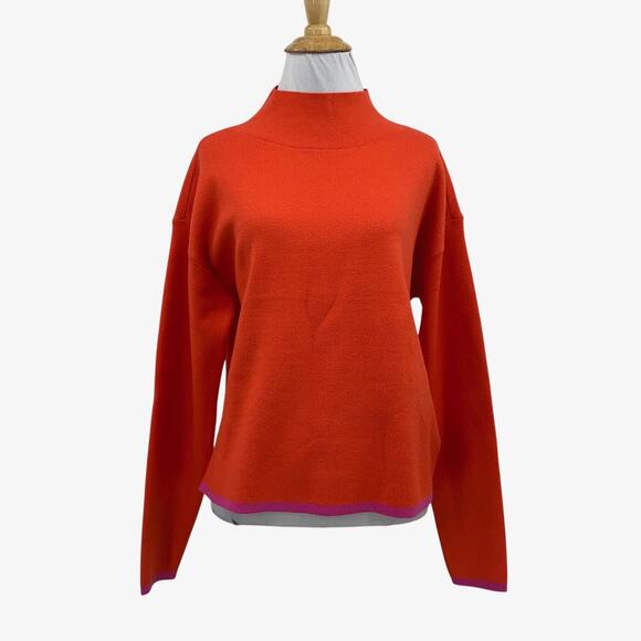 Maeve Sweater Women XS Extra Small Red Pink Carys Mock Neck Long Sleeve Pullover - Picture 1 of 14